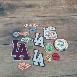 Vintage Los Angeles LA Dodgers Baseball Style Patches Lot 15 Assorted Awards